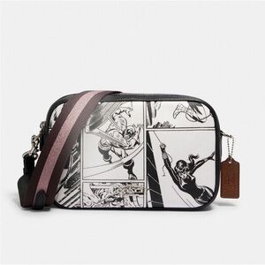 Coach Marvel Jes Crossbody Captain America Black Widow Comic Book Print Purse